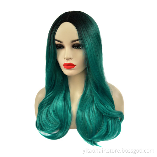 Synthetic Lace Front Hair Wig Blonde Long Straight Razer French Style  Technique Wave Color Small Weight Material Silky Brown